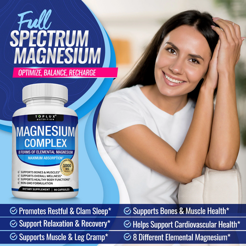 Magnesio Complex 8-en-1 1000mg frasco 60 cápsulas