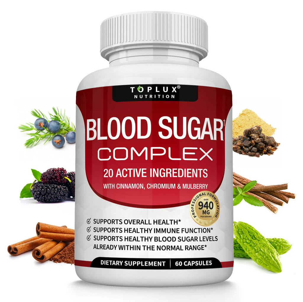 Blood Sugar Complex Toplux frasco principal 60 cápsulas