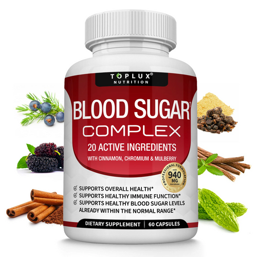 Blood Sugar Complex Toplux frasco principal 60 cápsulas